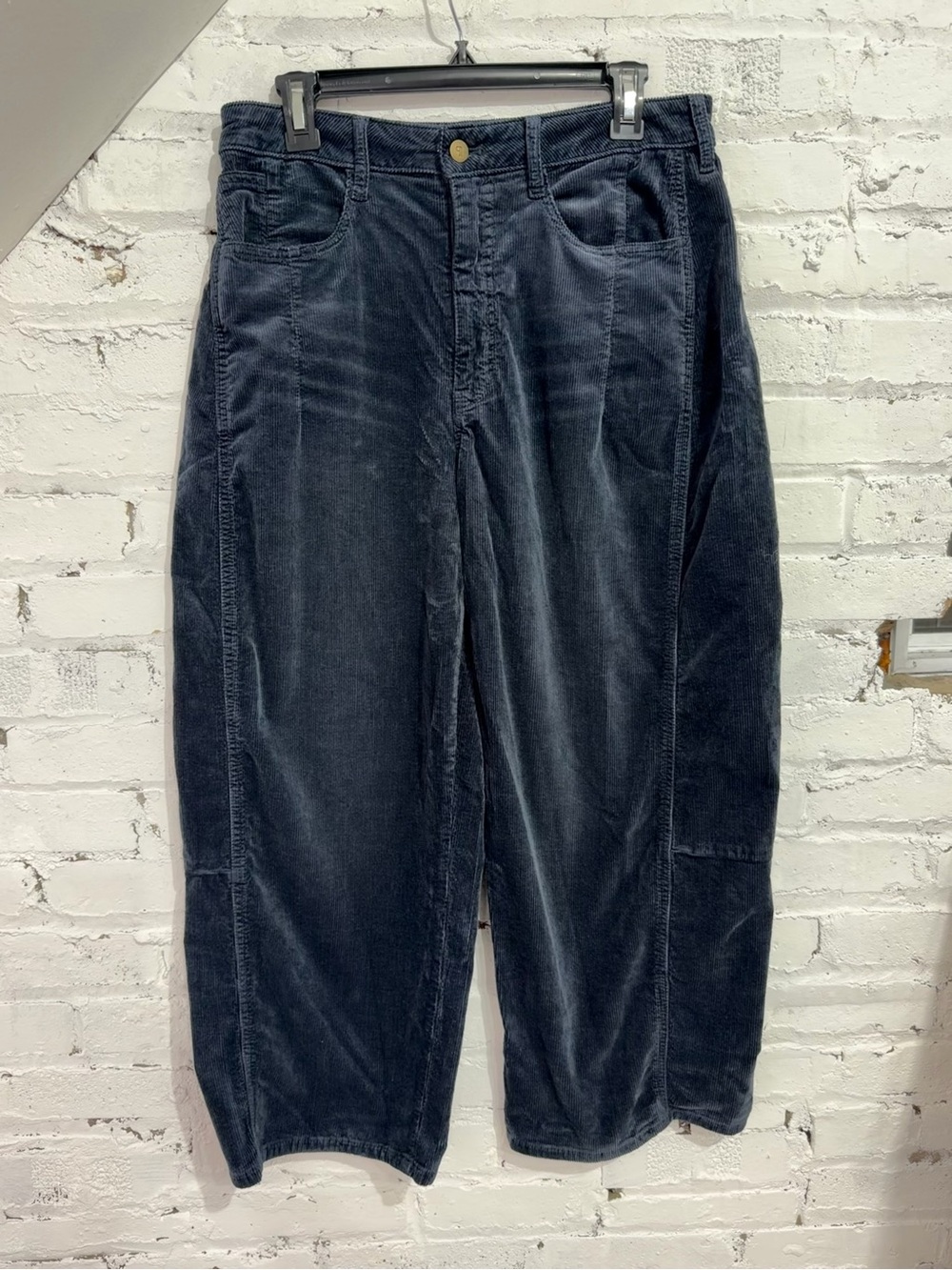 Anthropologie Pilcro Kenna Heritage Corduroy Barrel Pants Navy Size 30 - Picture 3 of 8